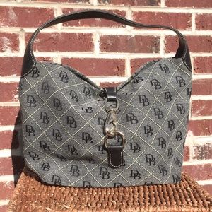 Dooney & Bourke Logo Hobo bag w/ gold hardware EUC